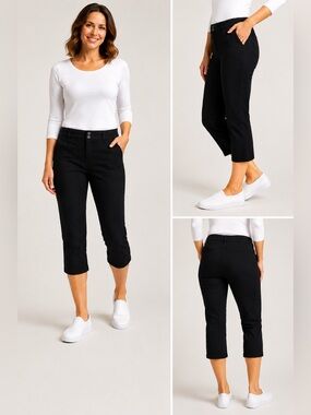 Jag Classic Fit Capri Pants Women’s Size 8/29 Black Stretch Cropped NWT